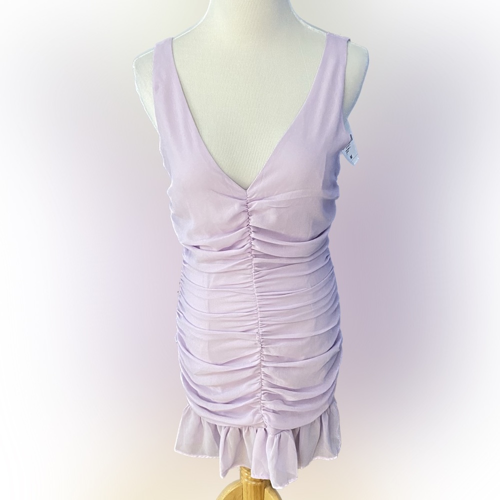 NWT Forever 21 Ruched Purple Mini Dress(M)